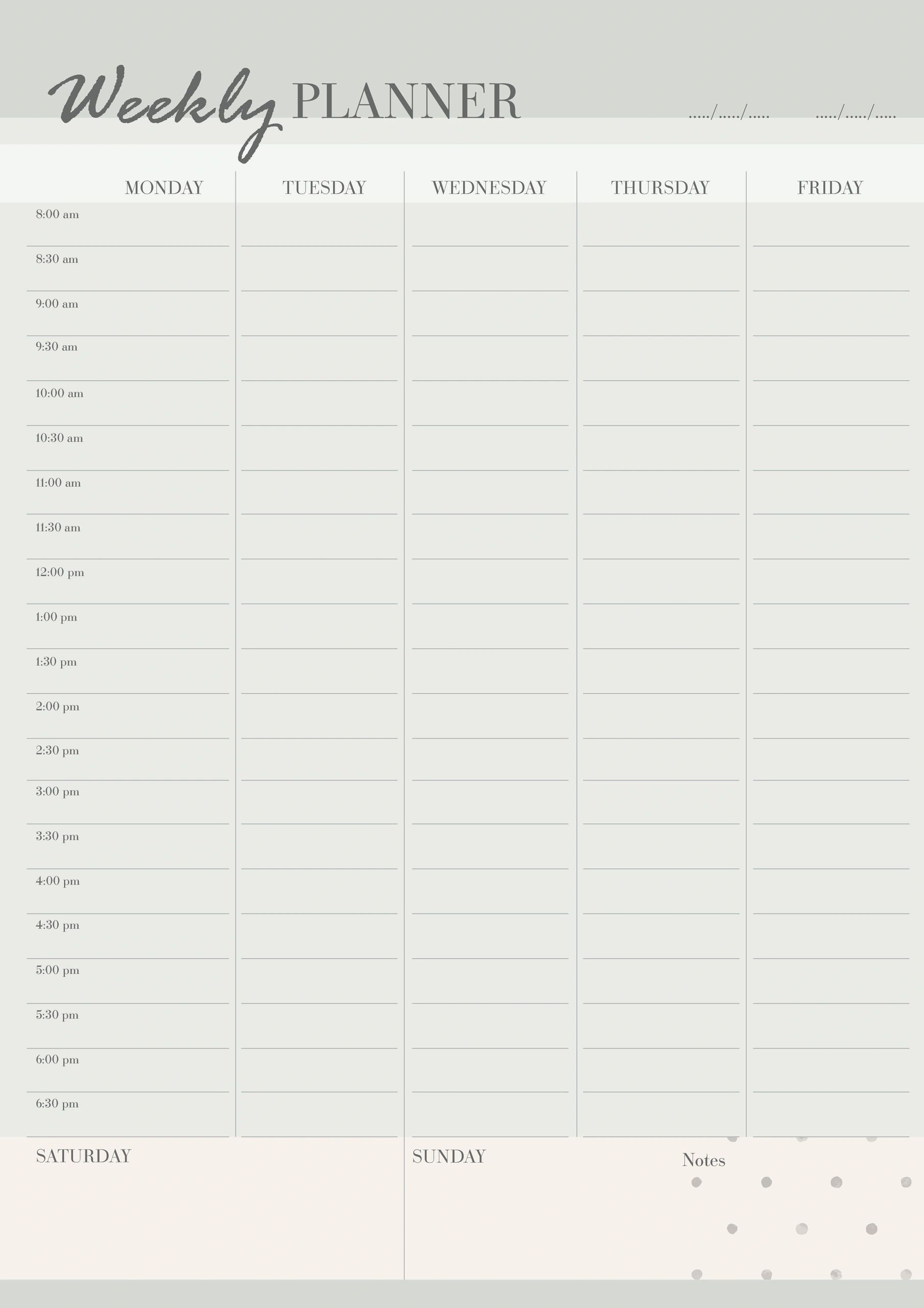 printable planner pages
