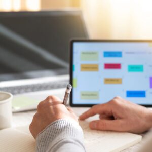 weekly digital planner on tablet